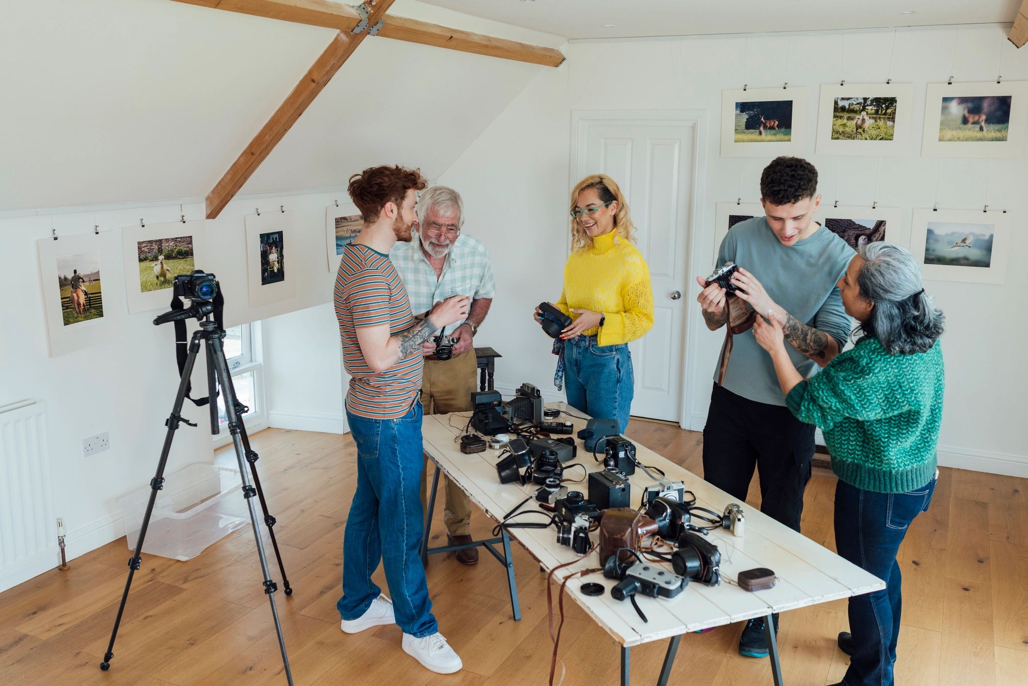 Photography clients reviewing camera work together